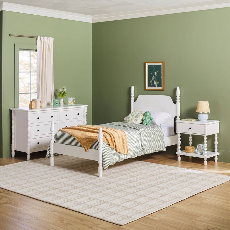 Walker Edison Twin Bed with Dresser and 1-Drawer Nightstand Bedroom Set