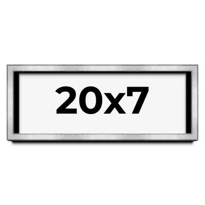 20x7 Shadow Box Frame Silver | 1.375 Inches Deep Real Wood
