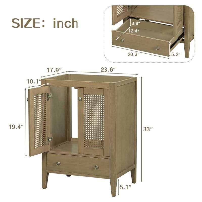 24" Bathroom Vanity - Natural - without Sink