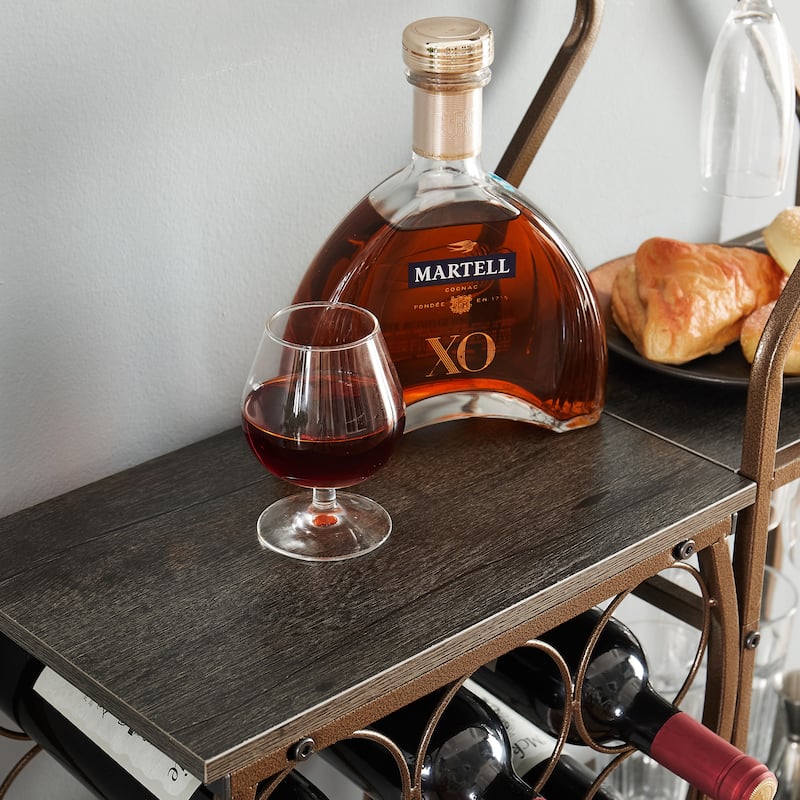 11 Bottle Wine Bakers Rack, 5 Tier Freestanding Wine Rack, Hanging Wine Glass Holder and Storage Shelves, Wine Storage Home Bar