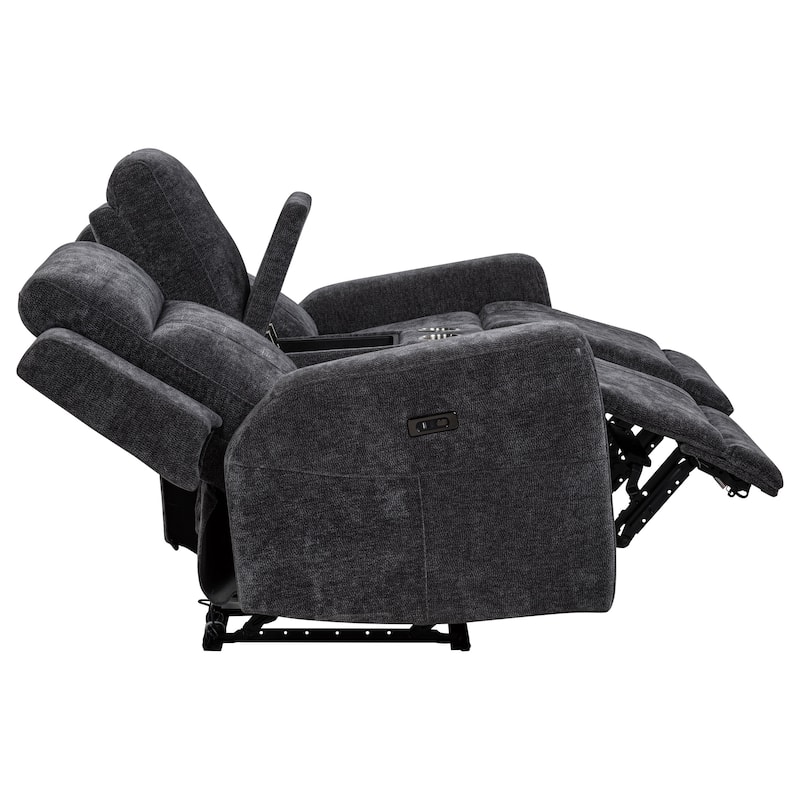 Kennett Chenille Upholstered Power Reclining Loveseat