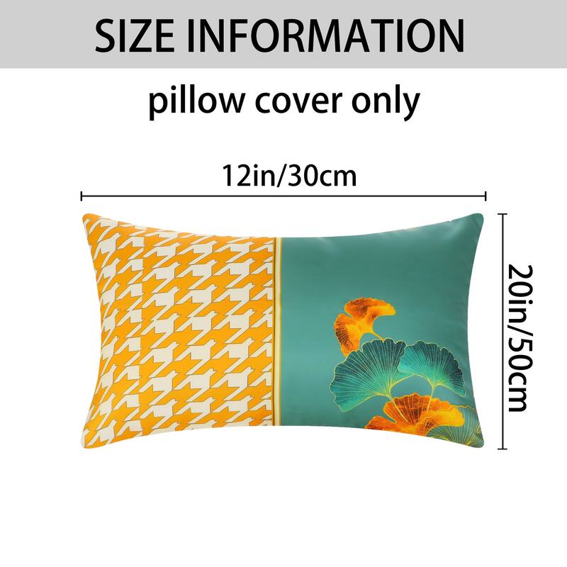 2 Pcs Patterned Flower Decorative Pillow Covers Satin Pillow Protector for Home