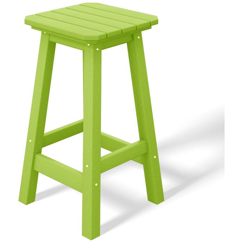 Laguna Hdpe All Weather Outdoor Patio 24" Square Counter Stool (Set Of 3)