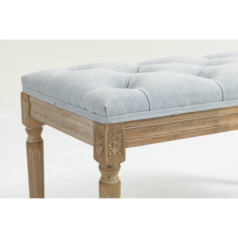 Traditional Rectangle Tufted Ottoman Bench