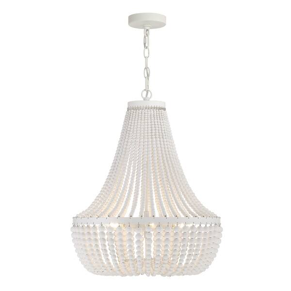slide 2 of 5, Rylee 6 Light Matte White Chandelier - 18.75'' W x 23.6'' H