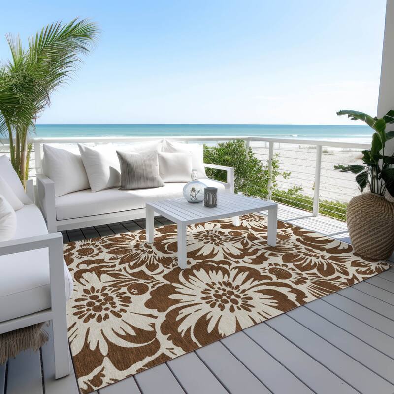 Alfine Garden-Inspired Weather Resistant Versatile Elegance Outdoor Rug