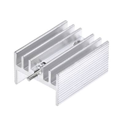 20x15x10mm TO-220 Aluminum Heatsink for MOSFET Transistor Diode with a Pin 10pcs - Silver Tone