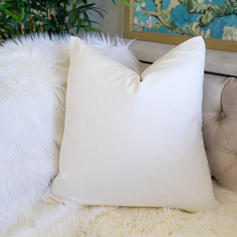 Leaf Pattern Decorative Pillow with Velvet Cover 20x20 Inches