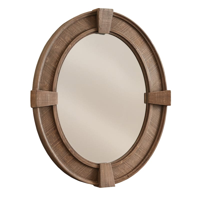 Park Designs Oval Distressed Wood Mirror 36"H - Brown - 30" x 36" x 3.54"