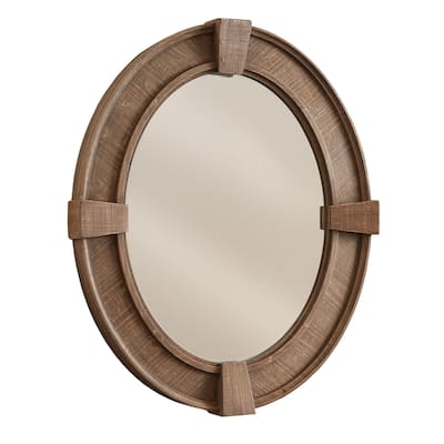 Park Designs Oval Distressed Wood Mirror 36"H - Brown - 30" x 36" x 3.54"