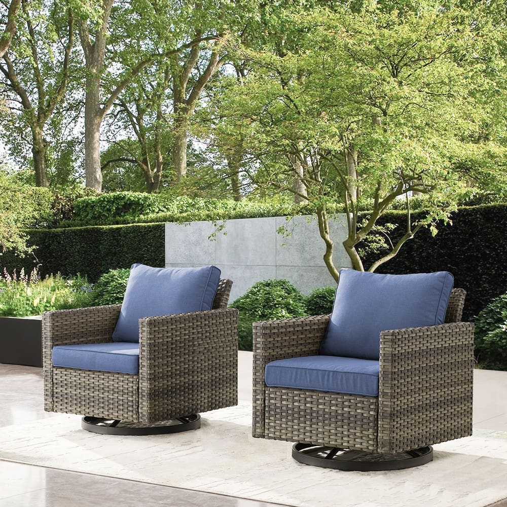 2PCS Gymojoy Outdoor Patio Swivel Chairs with Cushion