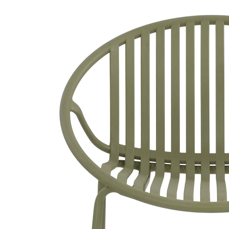 Christopher Knight Home - Lockhart Patio Dining Chair with Metal Legs and Plastic Backrest