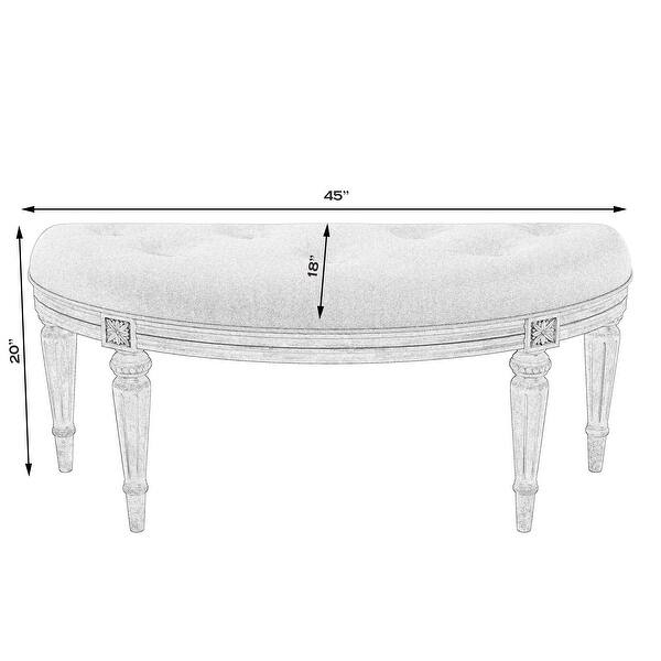 Butler Traditional Demilune Ivory Tufted Button Upholstered Bench in ...