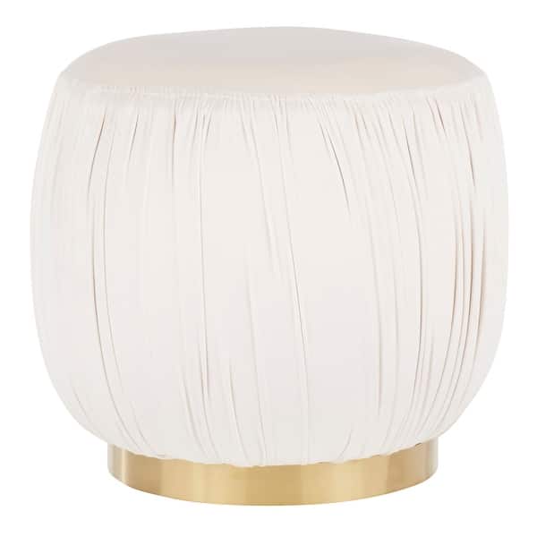 slide 2 of 15, Silver Orchid Ralph Velvet & Gold Contemporary Metal Ottoman
