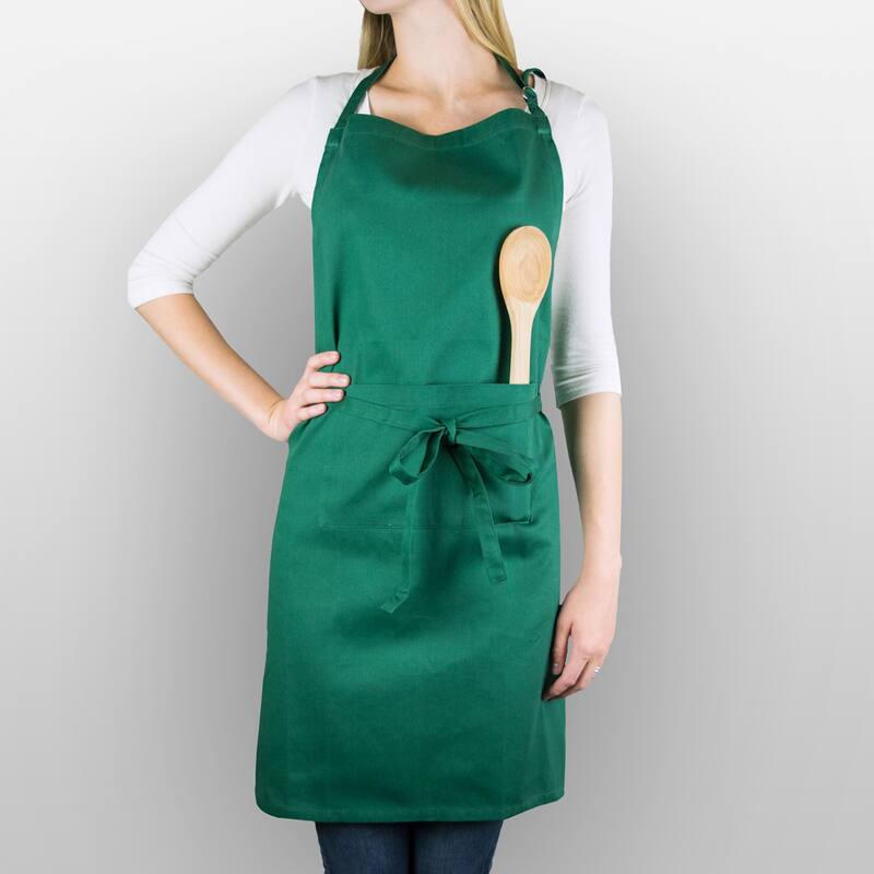 Chino Cotton Unisex Kitchen Chef Apron - 32" - Forest Green