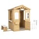 preview thumbnail 10 of 10, Wooden Playhouse for Kids Outdoor with Working Door, Windows, Mailbox, Bench, Flowers Pot Holder, 39" x 38" x 55.5"