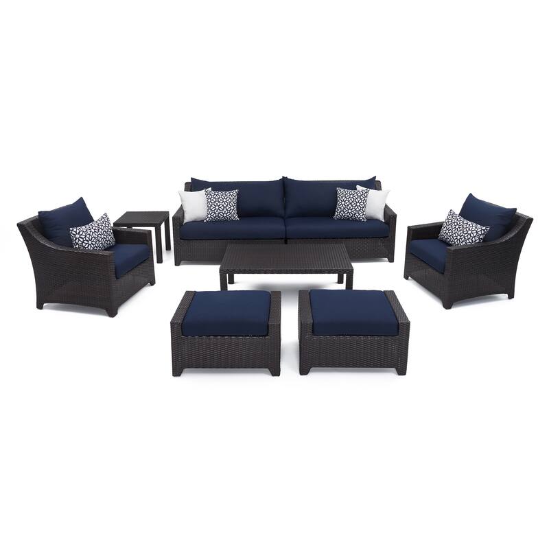 Deco 8 Piece Aluminum Outdoor Patio Sofa & Club Chair Set