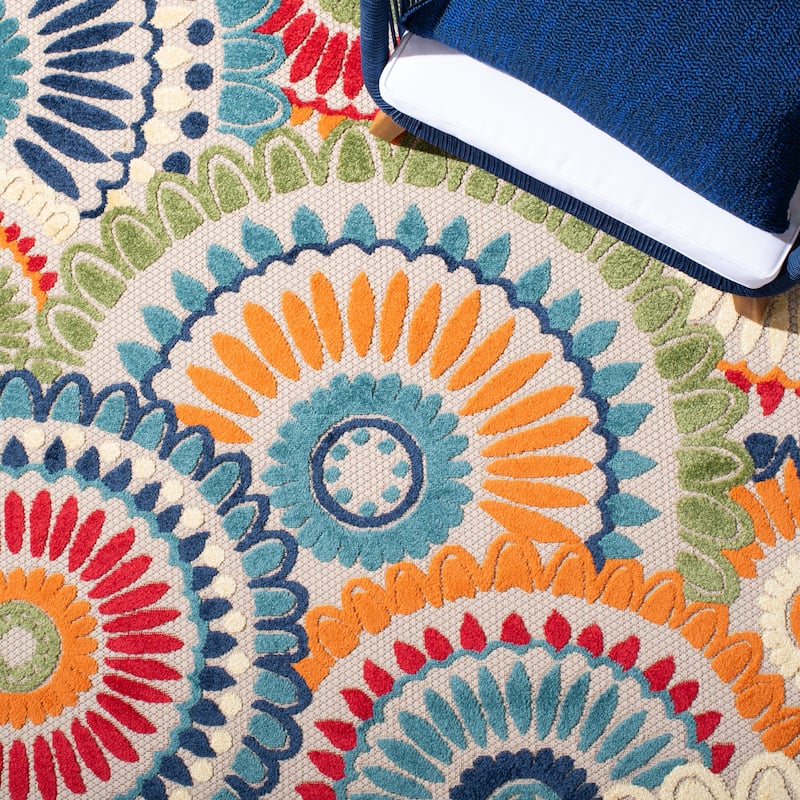 SAFAVIEH Cabana Mrinal Indoor/ Outdoor Waterproof Patio Floral Rug