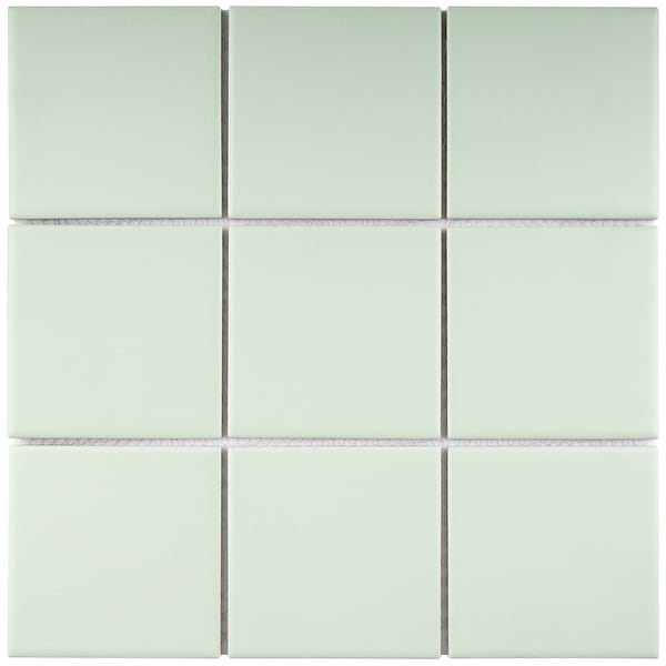 TileGen. 4" x 4" Porcelain Mosaic Tile in Soft Green Floor and Wall Tile (10 sheets/10.78sqft.). Opens flyout.