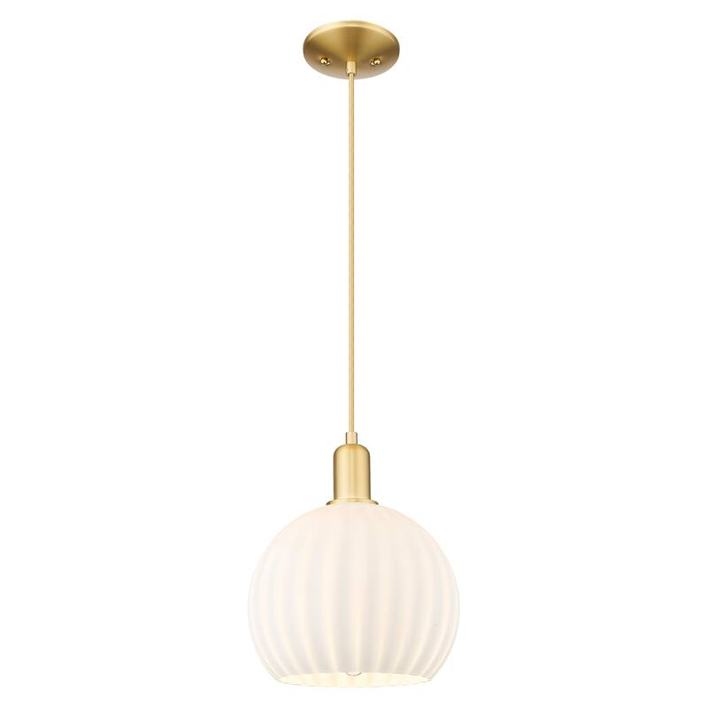 Innovations Lighting Endless Possibilities Arcadia - White Venetian - 1 Light 10" Cord Hung Mini Pendant - Satin Gold