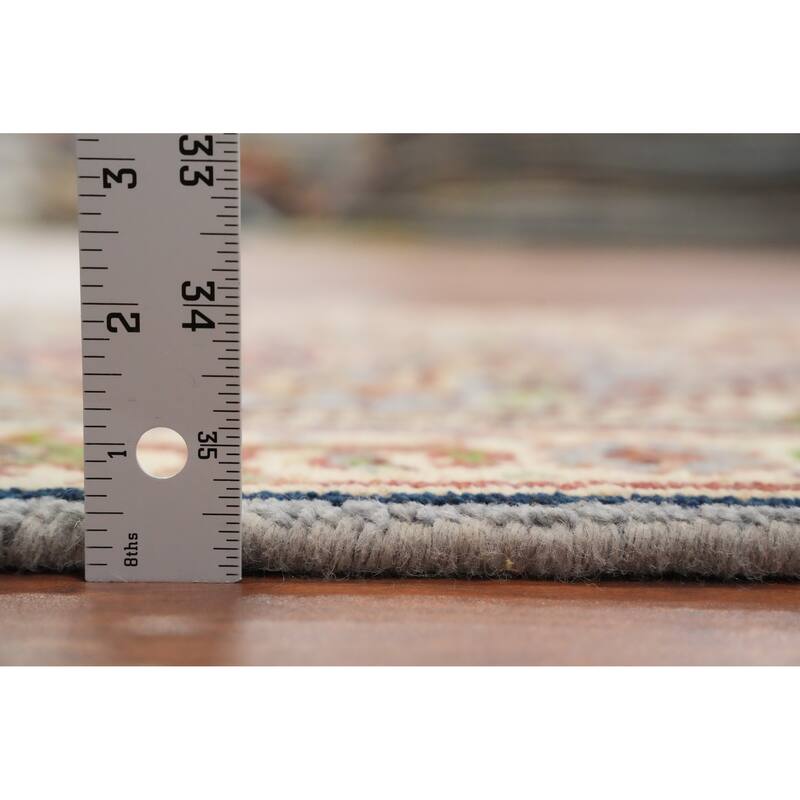 Hand Knotted Oriental 100% Wool Carpet Traditional Medallion Navy Blue & Blues Heriz (serapi) Area Rug - 3' 0'' X 2' 0''