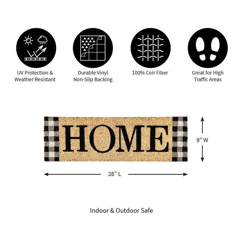 28 in. x 9 in. HOME Plaid Kensington Switch Mat