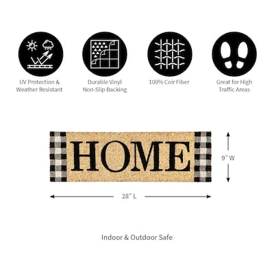 28 in. x 9 in. HOME Plaid Kensington Switch Mat