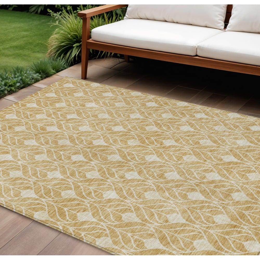 HomeRoots Geometric Transitional Rectangle Outdoor Rug