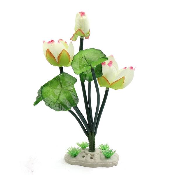 Shop White Plastic Flowers Plant Aquarium Fish Tank Waterscape