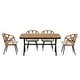 preview thumbnail 3 of 5, Contemporary 5-piece Outdoor Dining Set with 4 PE Rattan Chairs