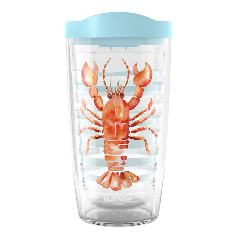 Tervis Sara Berrenson Atlantica Collection Made in USA Double Walled Insulated Travel Tumbler, Lobster - 16oz