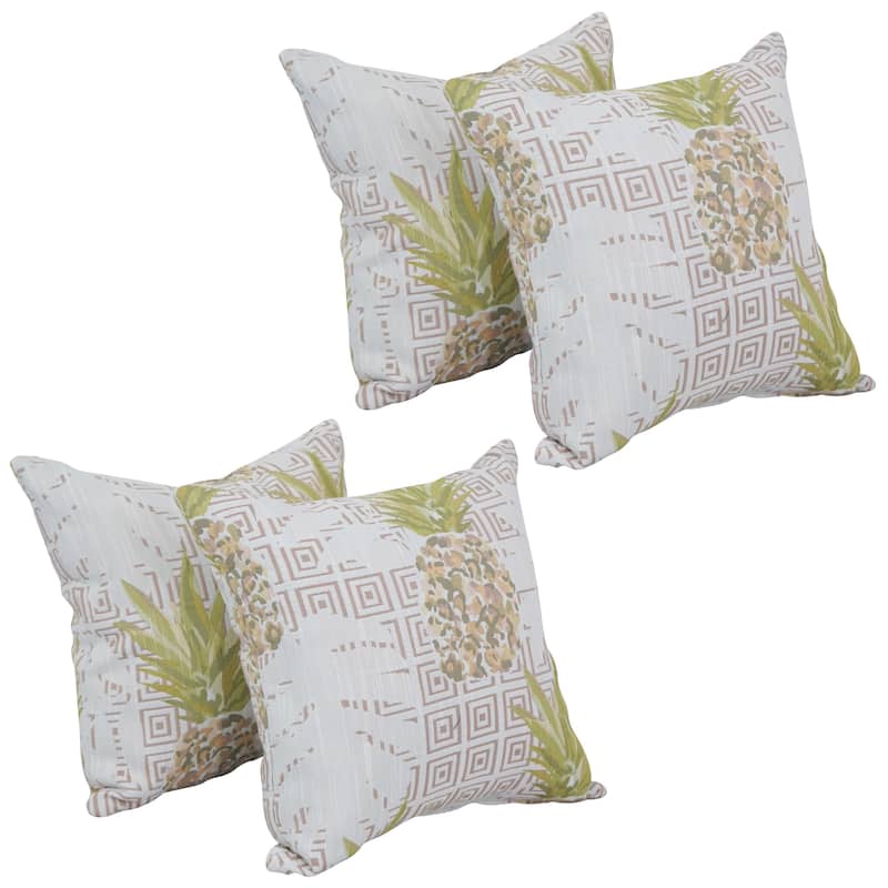 Blazing Needles 17-inch Square Throw Pillows (Set of 4) - Zeena Blush