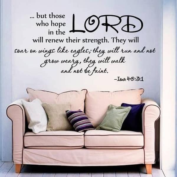 Shop Bible Verse Wall Decal Psalm Isaiah 40 31 But Those Who Hope Lord God Overstock 31526538