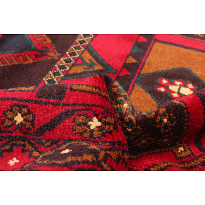 ECARPETGALLERY Hand-knotted Teimani Red Wool Rug - 3'7 x 6'7