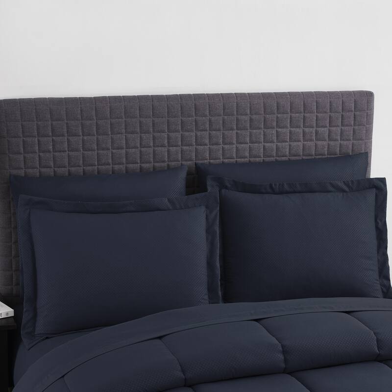 Sweet Home Collection Checkered Embossed 8-Piece Bed in a Bag Set