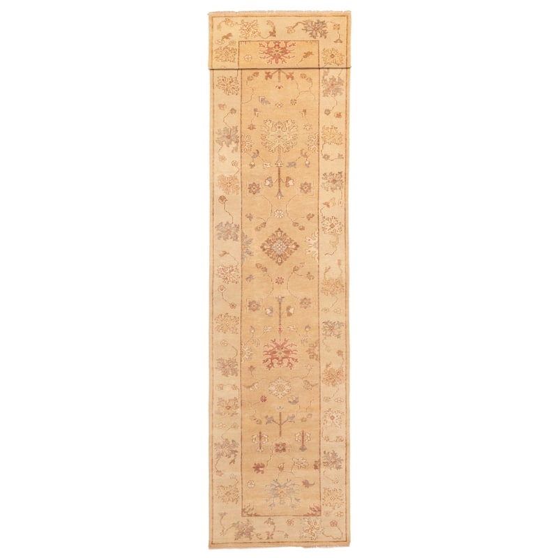ECARPETGALLERY Hand-knotted Peshawar Oushak Light Copper Wool Rug - 3'6 x 17'2