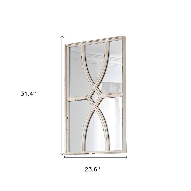 HomeRoots Set of Two White Wood Framed Accent Mirror - 23.6' X '31.4' X '1.2