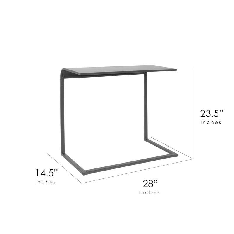 American Art Decor Silver Portable, & Compact C-Shaped Desk