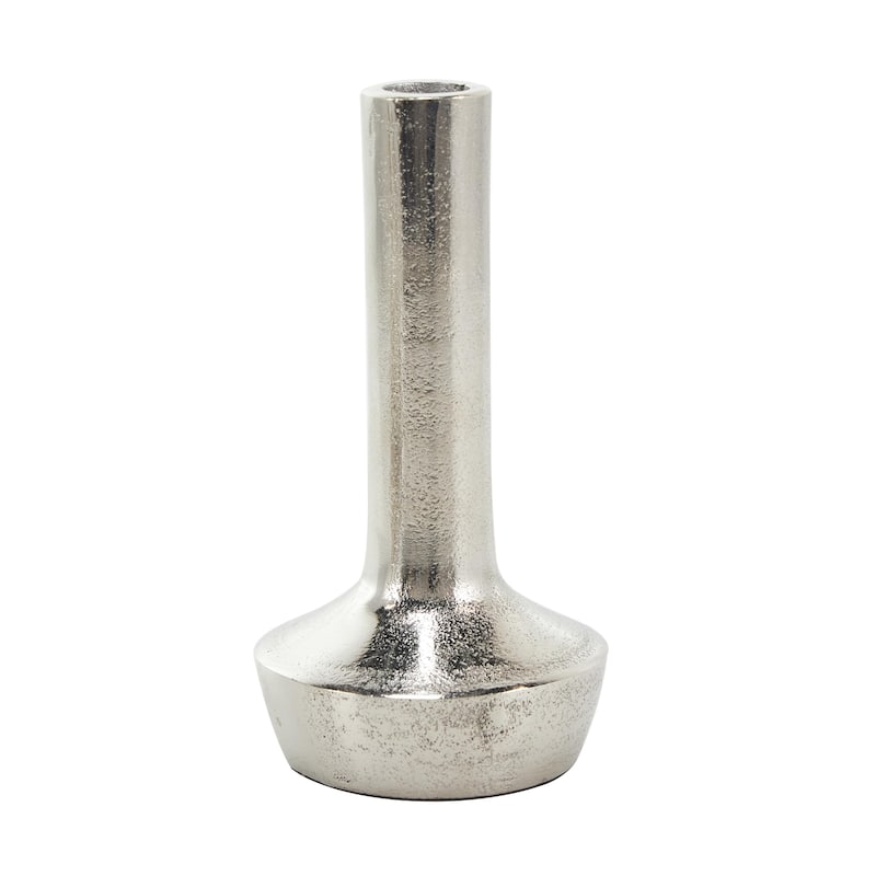 Aluminum Metal Decorative Candle Holder with Rounded Bases - Set of 3 Silver - Roche River Decor