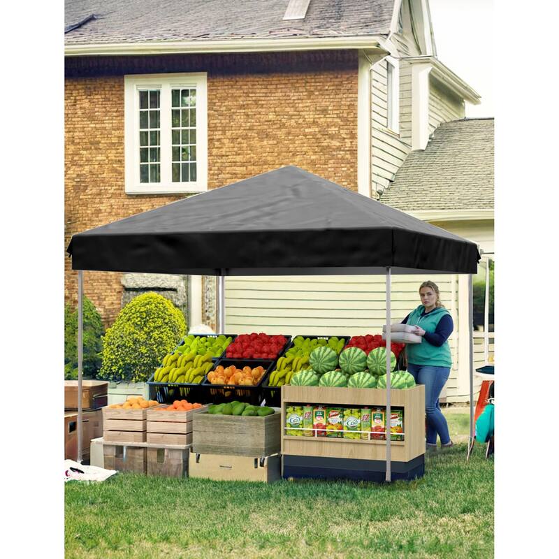 10x10 Ft Pop Up Canopy Tent Easy One Person Set-up, Instant Portable Shelter