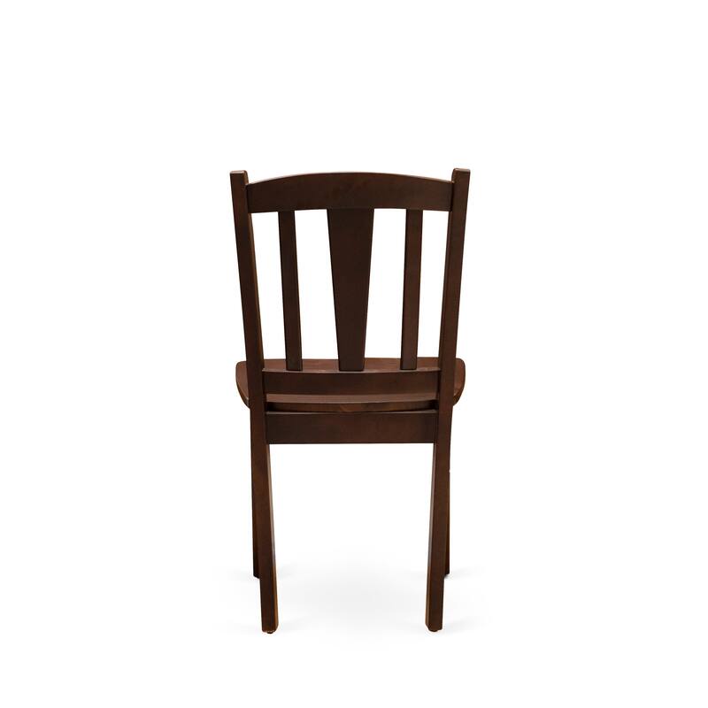 East West Furniture Dublin Kitchen Dining Chairs - Slat Back Wood Seat Chairs, Set of 2, (Finish Options)