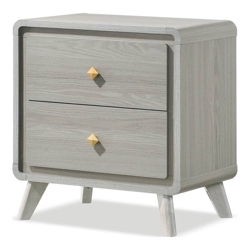 Furniture of America Thalia Modern Grey Wood 2-Drawer Nightstand