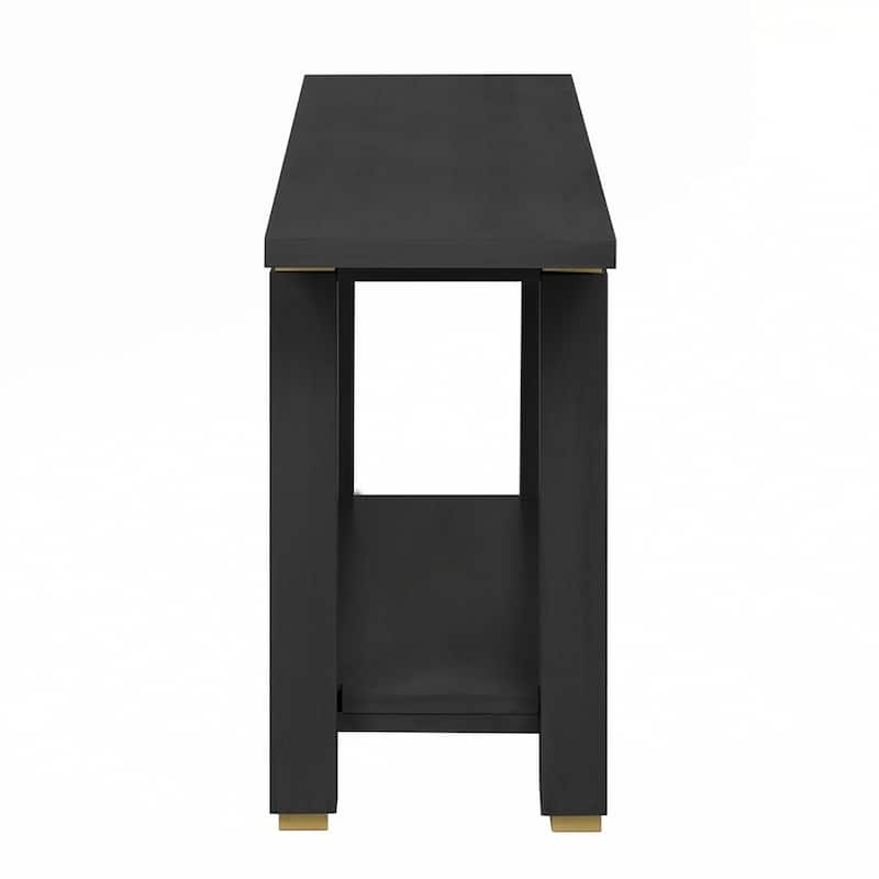Solid Wood Entryway Sofa Table with Metal Accents