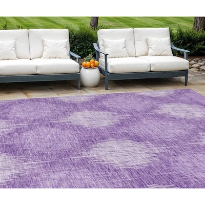 HomeRoots Ikat Transitional Rectangle Outdoor Rug