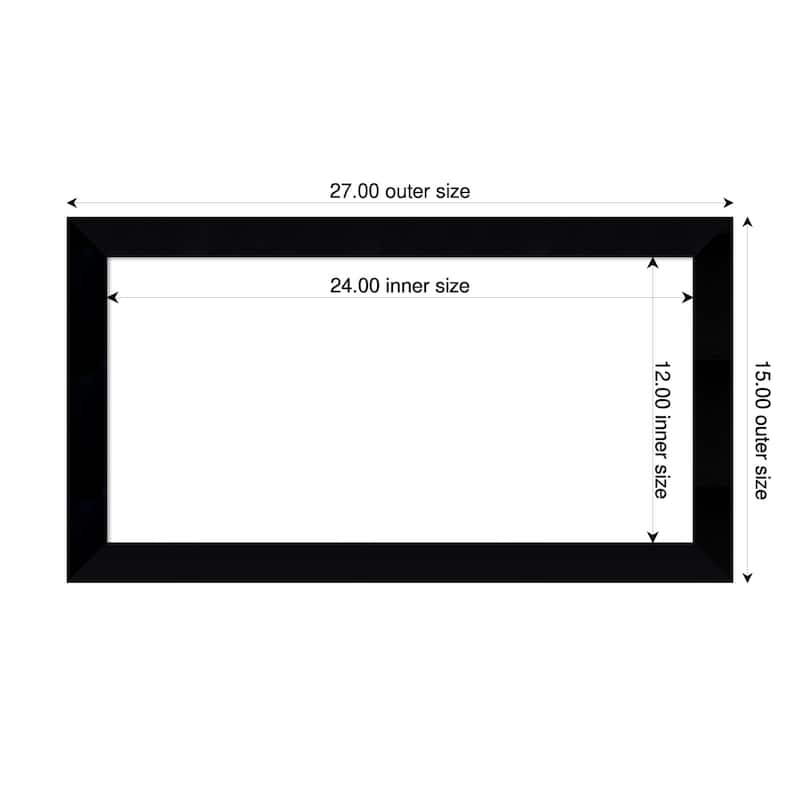 Amanti Art Black Museum Framed Dry Erase Magnetic Board - 27 x 15 in