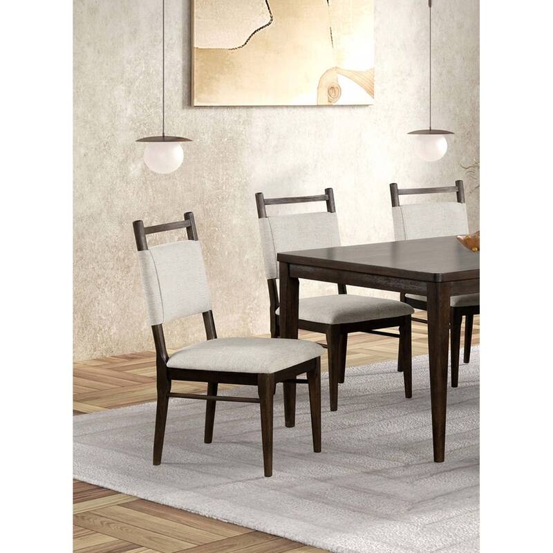 2pc Side Chairs Upholstered Seat Polyester Rubber wood Dining Room Furniture
