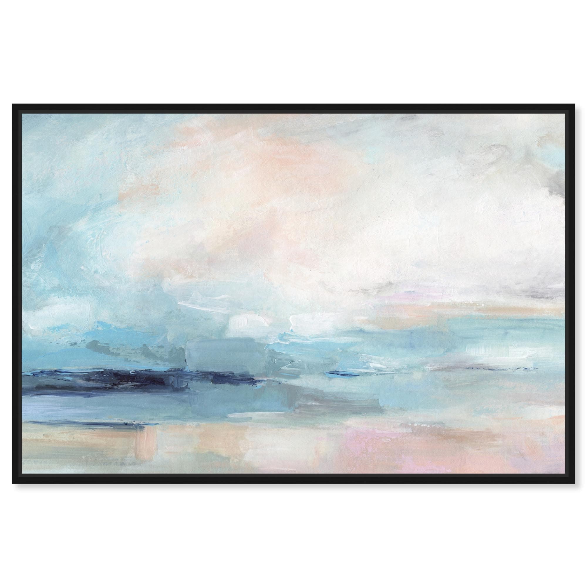 Coastal Fog Coastal Bathroom Art Framed Canvas Print by Art Remedy
