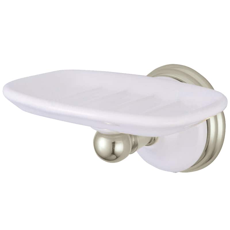 Victorian Wall-Mount Soap Dish Holder - Brushed Nickel