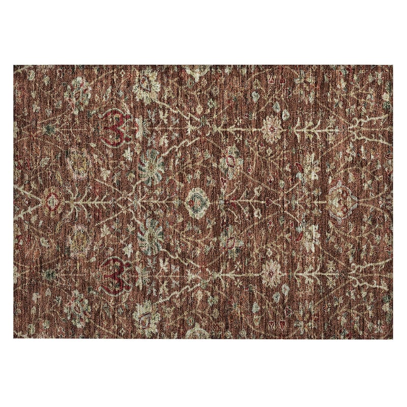 Machine Washable Indoor/ Outdoor Traditional Kashan Chantille Rug
