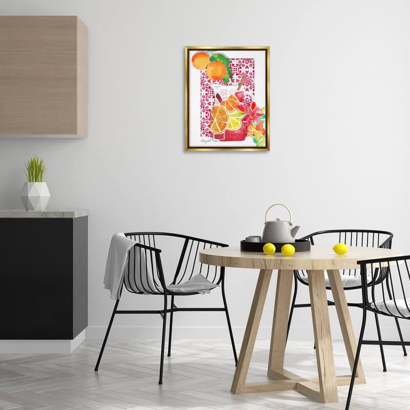Stupell Mediterranean Sangria Drink Framed Floater Canvas Wall Art Design By Hillary Holt